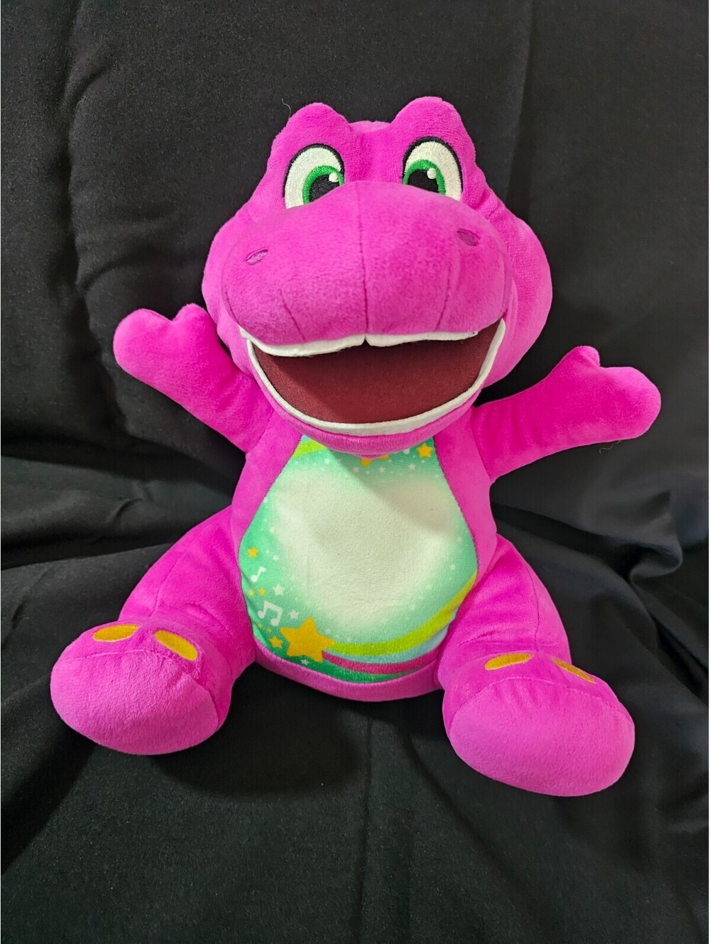 Fisher Price Barney World Heart Glow Plush Toy 40+ Songs Sounds Phrases - Works